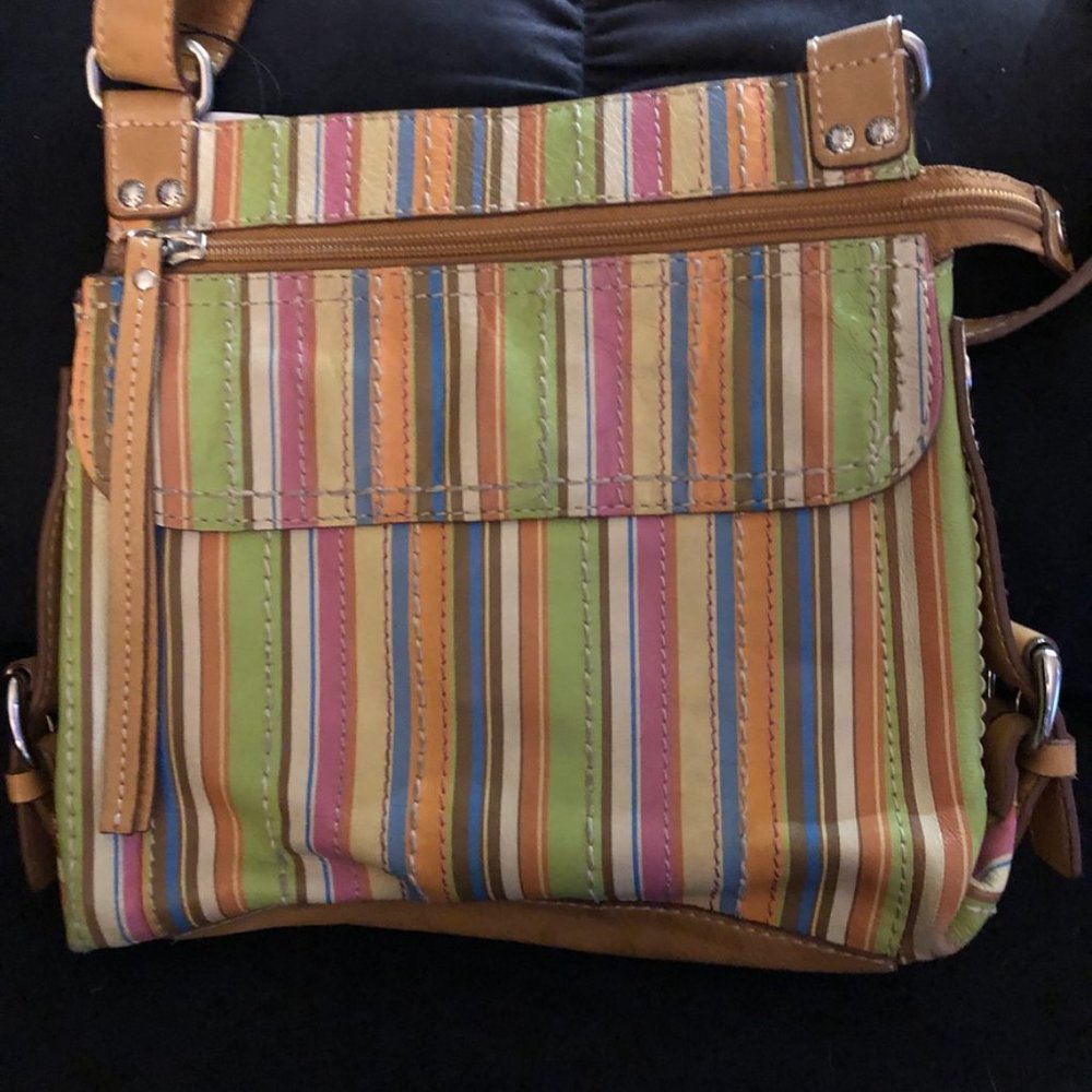 Fossil Multicolor Striped Leather Purse - image 2